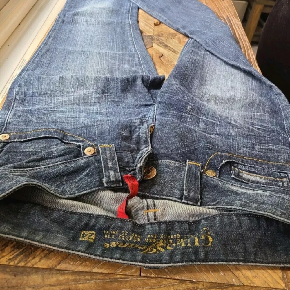 Womens NWT GUESS DAREDEVIL Slim Boot Embellished Dark Wash Blue Jeans 24 x 33
